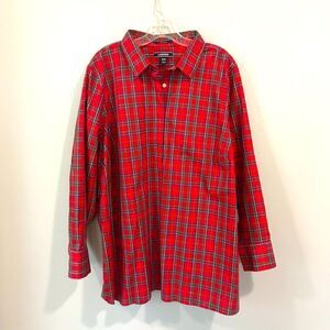Lands End Holiday Plaid Dress Shirt 22W NWOT